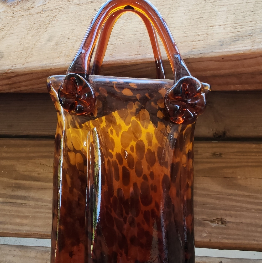 Murano Handbag style vase. STUNNING COLORS